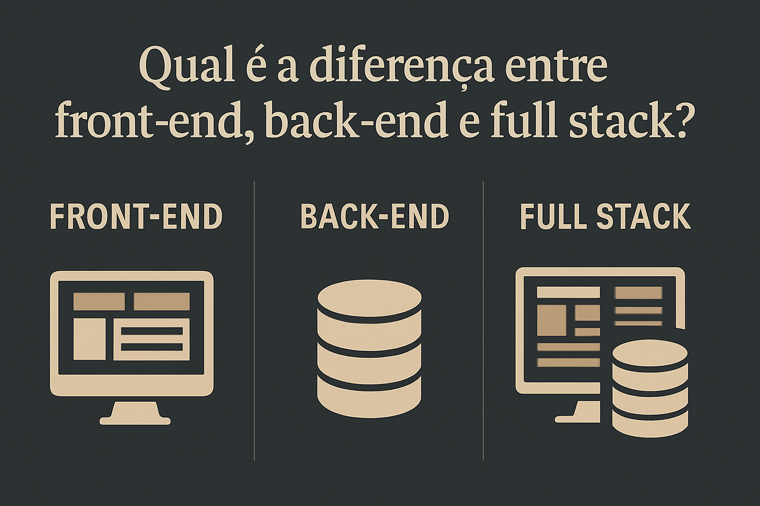 diferença entre front-end back-end e full stack